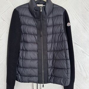 Moncler Black Quilted Women's Tricot Cardigan